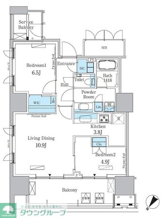 HARUMI FLAG PORT VILLAGE A棟の物件間取画像